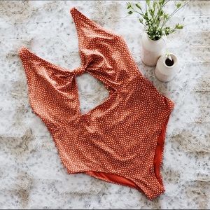 Retro Polka Dot Peek-A-Boo Bathing Suit